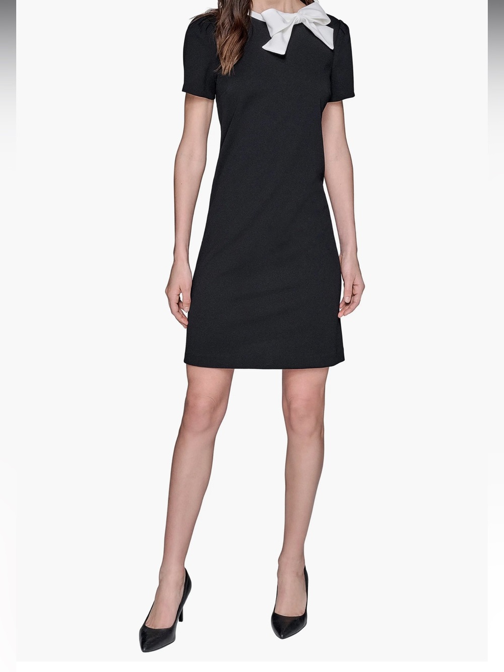 Karl Lagerfeld Black Mini Dress with White Bow